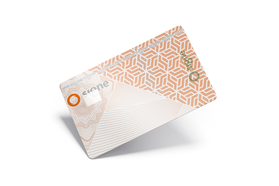 Tarjetas laminadas de PVC diseñadas e impresas por SIGNE
